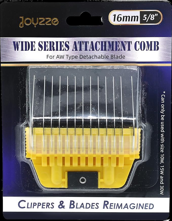 A Series Wide 16mm 5/8" Metal Comb - Professional Dog Grooming Blades for Smooth Coat, Durable and Precise for Trimming and Finishing, Compatible with A Series Clippers