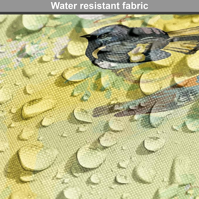 Ambesonne Bird Dog Crate Cover, Little Birds on Spring Branches in Watercolor Style Repetitive Pattern, Easy to Use Pet Kennel Cover for Cats & Medium Dogs, 30 Inch, Yellow and Multicolor