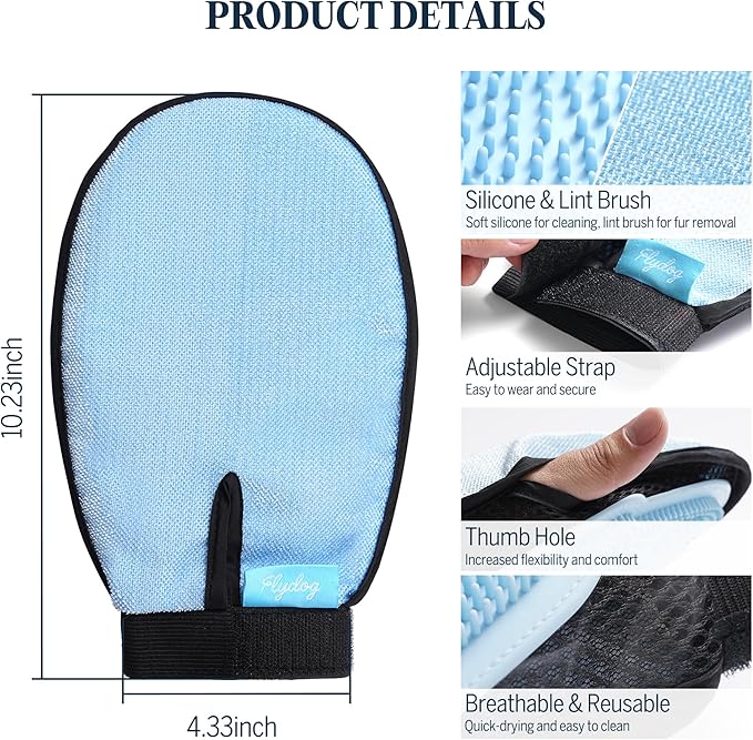 Clean and Floofy Waterless Dry Dog Shampoo with Glove – No Rinse Spray Foam, Anti-Itch, Odor Control, Moisturizing & Conditioning, Hydrating, Detangling, Sulfate-Free Pet Bath Wash for Dogs & Puppies