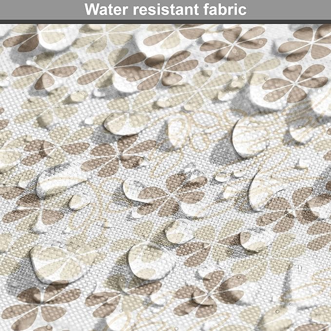 Ambesonne Flower Dog Crate Cover, Flowers Bouquet Blossoms Ornamental Simplistic Monochromic Summer Art, Easy to Use Pet Kennel Cover for Cats & Medium Dogs, 30 Inch, Beige Umber