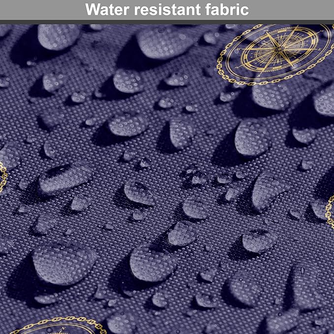 Lunarable Compass Rose Dog Crate Cover, Navigation Themed Vintage Gears Tools in Dark Tones Illustration, Easy to Use Pet Kennel Cover for Medium Large Dogs, 42 Inch, Indigo and Dark Mustard