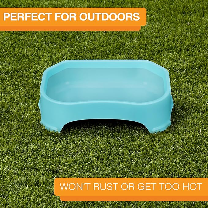 Neater Pet Brands Large Water Bowl for Dogs, Outdoor Dog Water Bowl (1.25 Gallon Extra-Large Capacity), Big Trough Style Food Dish for Indoors or Outside, No Spill Large Dog Bowls, Aquamarine