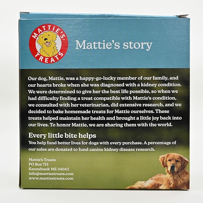 Mattie's Treats: 10oz Box, Mini Treats; Low Protein, Low Phosphorus, Low Sodium Dog Treats