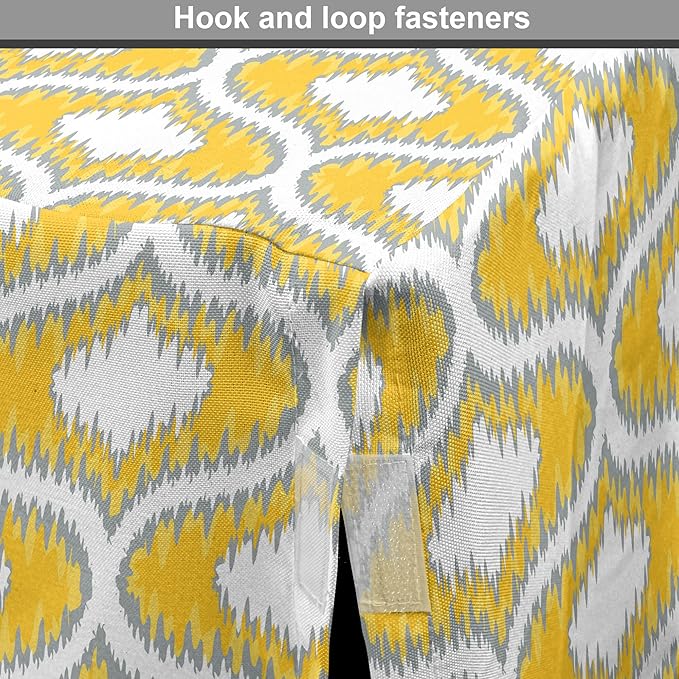 Lunarable Mustard Dog Crate Cover, Eastern Ikat Style Pattern with Modern Blurry Color Distortion Effects, Easy to Use Pet Kennel Cover for Small Dogs Puppies Kittens, 18 Inch, Grey Yellow