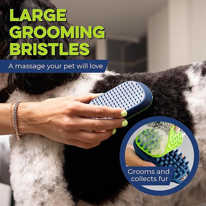 Bonza Dog and Cat Massage Brush - Dog Bath Brush with Removable Screen - Soft Silicone Dog Massage Brush - Dog Grooming Brush - For Pets Gentle Grooming - Short and Long Haired Pet Washing Brush