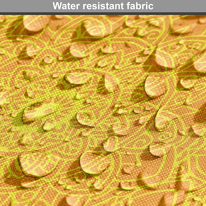 Lunarable Yellow Mandala Dog Crate Cover, Vibrant Colored Abstract Lotus Flowers Native Art Warm Sun Inspired, Easy to Use Pet Kennel Cover for Small Dogs Puppies Kittens, 18 Inch, Yellow Orange