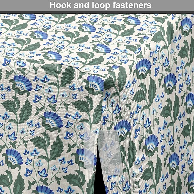 Lunarable Jacobean Dog Crate Cover, Herbal Pattern Pastoral Vintage Rustic Wedding Inspired Foliage Springtime, Easy to Use Pet Kennel Cover for Medium Large Dogs, 42 Inch, Blue Green Cream