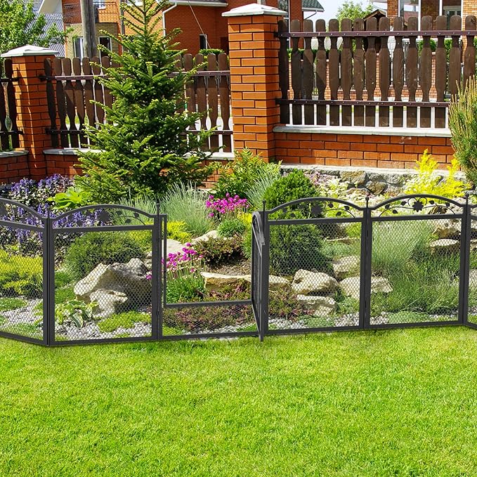 BingoPaw Dog Whelping Box Fence: Pet Indoor Metal Playpen Crate with Waterproof whelping pad - Heavy Duty Puppy Outdoor Exercise Play Pen with Door Portable Doggy Fencing Kennel for Camping Yard