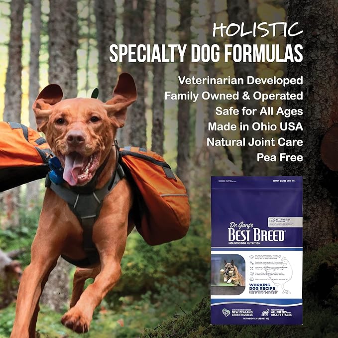 Best Breed Working Dog Diet Made in USA [Natural High Calorie Dry Dog Food] - 4lbs