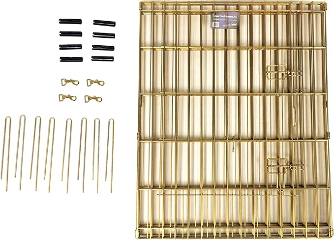 MidWest Homes for Pets Dog Exercise Pen & Playpen, 24" W x 24" H, No Door, Gold Zinc