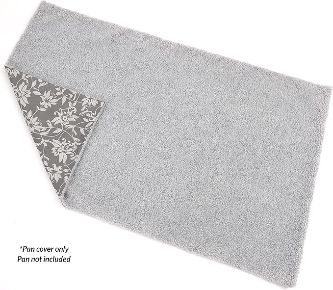 MidWest Homes for Pets Midwest Quiet Time Reversible Dog Crate Pan Cover, Fits Dog Crate Pans, 48" Gray Floral/Fleece, Pan Cover Only