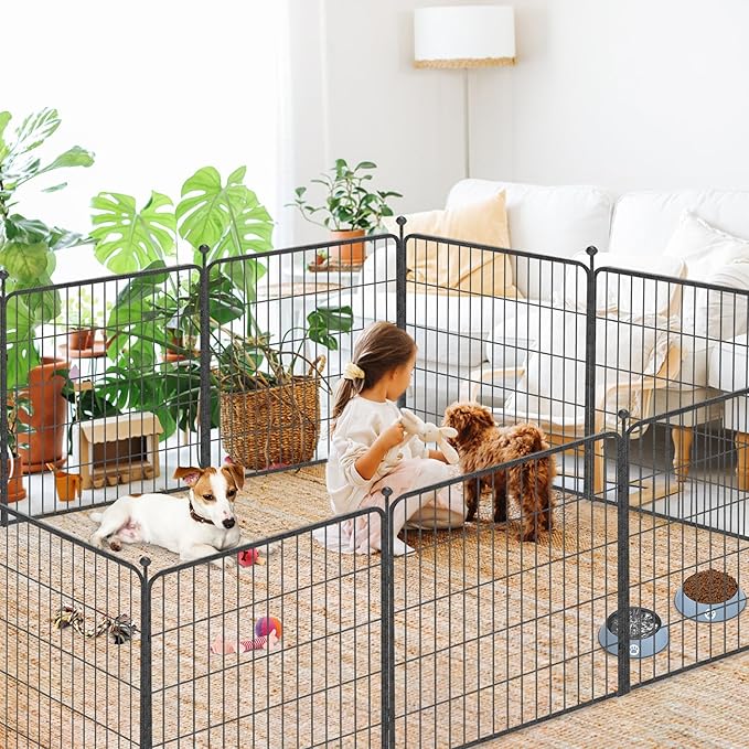 Dog Playpen 32" Height 40 Panels Portable Dog Fence Outdoor for Yard Puppy Playpen Indoor Dog Pen Outdoor for Medium/Small Dogs, Heavy Duty Pet Playpen Dog Kennel for RV, Camping, Yard
