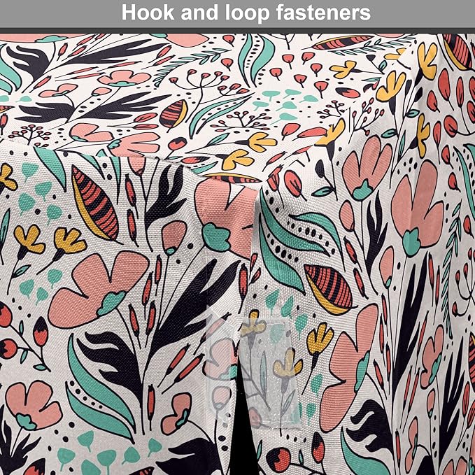 Ambesonne Wildflower Dog Crate Cover, Colorful Romantic Spring Buds Flowers and Leaves Repetition, Easy to Use Pet Kennel Cover for Cats & Medium Dogs, 24 Inch, Blush Salmon