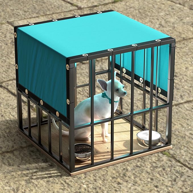 ColourTree 4' x 22' Turquoise Custom Size Shade Cloth with Grommets - 90% Sunblock, Durable Mesh Fabric Tarp for Dog Kennel Cover, Fence Privacy Screen, Greenhouse, Chicken Coop & Pet Playpen