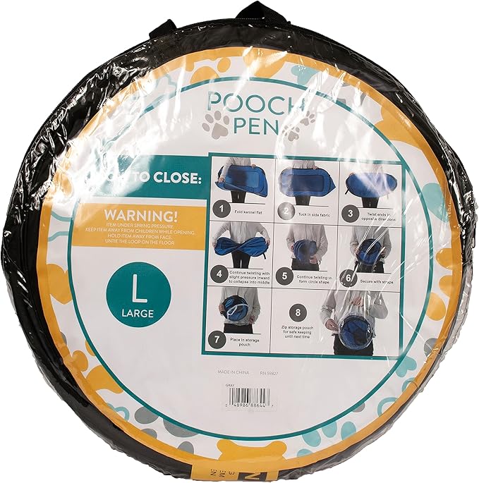 Beatrice Home Fashions Portable, Collapsible, Pop Up Kennel Travel Cat and Dog Crate, 40" L x 27" W x 27" H, Beige