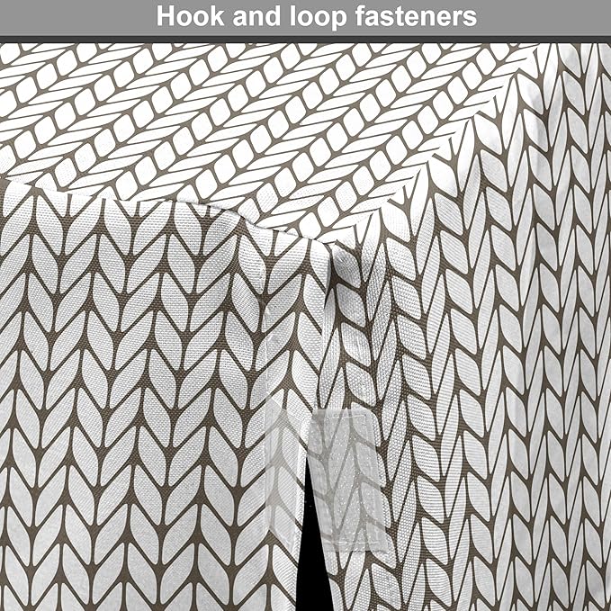 Lunarable Taupe and White Dog Crate Cover, Traditional Nordic Design with Geometric Motifs in Vertical Order, Easy to Use Pet Kennel Cover for Medium Large Dogs, 36 Inch, White Taupe