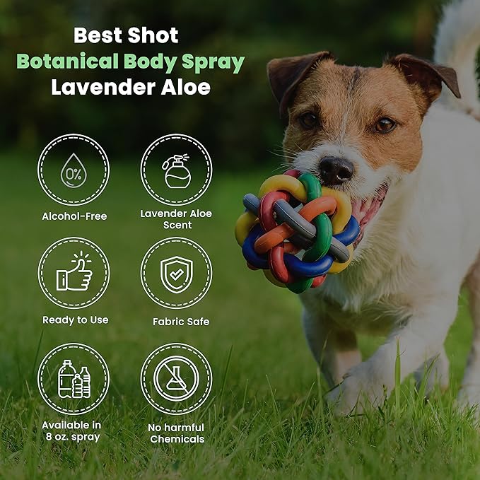 Best Shot Scentament Spa Botanical Body Splash, Body Spray for Pets, Cat and Dog Cologne Spray, Lavender Aloe, 8 Oz.