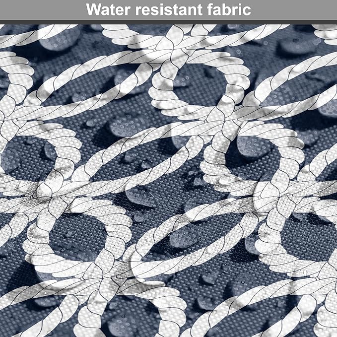 Ambesonne Navy Blue Dog Crate Cover, Marine in Geometric Pattern Design Ocean Travel Cruise Mosaic Ornament, Easy to Use Pet Kennel Cover for Cats & Medium Dogs, 24 Inch, Blue White