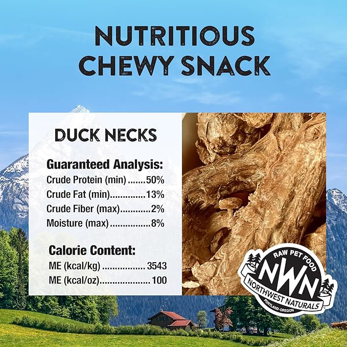 Northwest Naturals Raw Rewards Freeze-Dried Duck Neck Treats for Dogs and Cats - Bite-Sized Pieces - Healthy, 1 Ingredient, Human Grade Pet Food, All Natural - 5 Oz (Pack of 3)