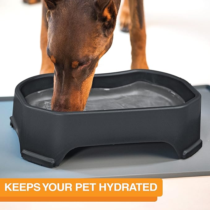Neater Pet Brands Extra Large Water Bowl for Dogs, Outdoor Dog Water Bowl (2.25 Gallon Extra-Large Capacity), Big Trough Style Food Dish for Indoors or Outside, No Spill Large Dog Bowls, Black