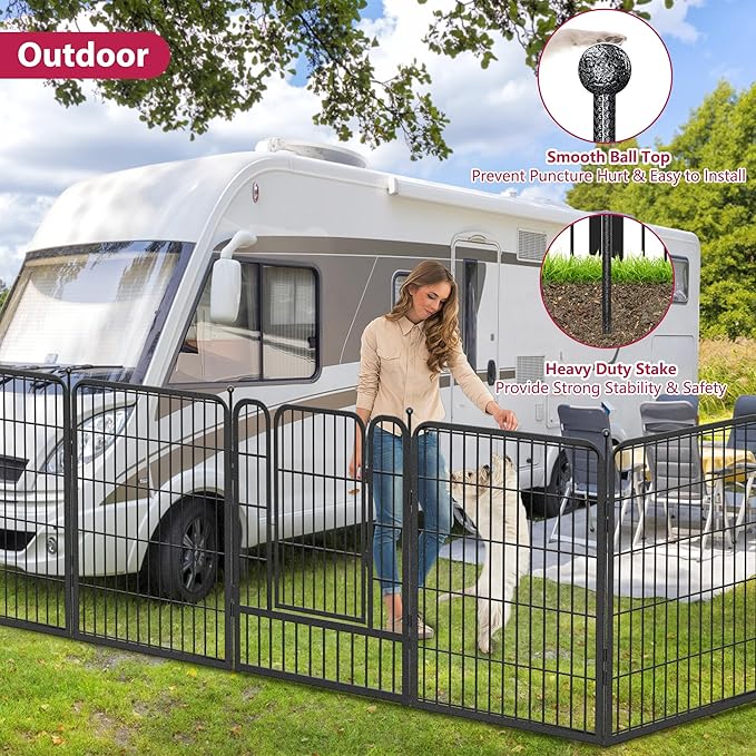 Dog Playpen 32" Height 30 Panels Portable Dog Fence Outdoor for Yard Puppy Playpen Indoor Dog Pen Outdoor for Medium/Small Dogs, Heavy Duty Pet Playpen Dog Kennel for RV, Camping, Yard