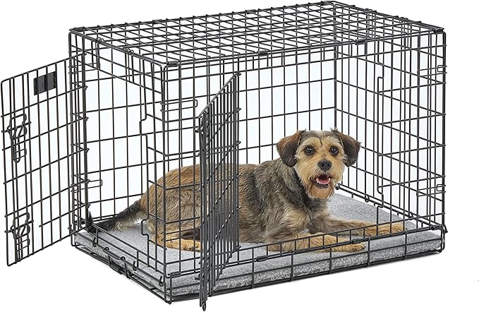 MidWest Homes for Pets Quiet Time Reversible Crate Pan Cover 30' Gray Floral/Fleece