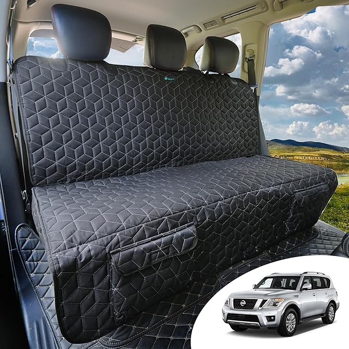 Bench Dog Car Seat Covers for SUV, Waterproof Dog Seat Cover for Back Seat Fit Ford Explorer Heavy Duty Non Slip Back Seat Cover Protector for Chevrolet Tahoe/Yukon/Suburban/Expedition/Wagoneer