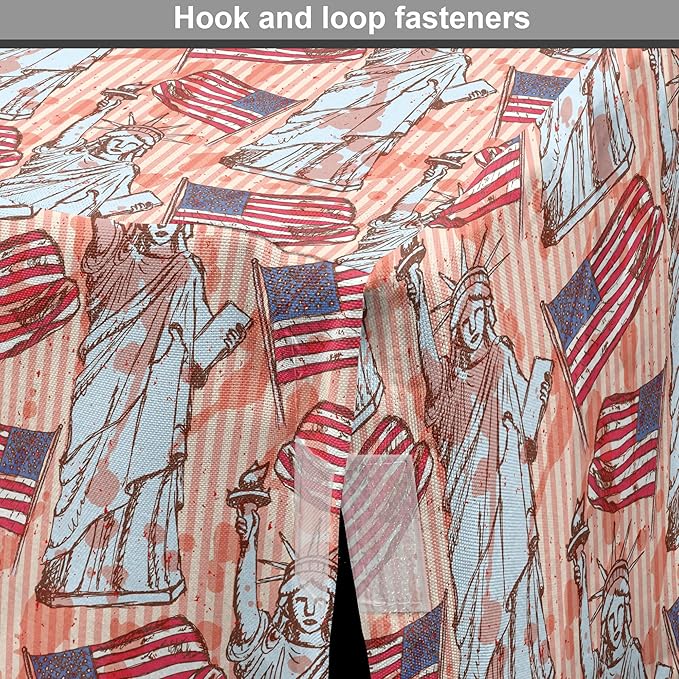 Ambesonne USA Dog Crate Cover, United States America Liberty Rhythmic Print, Easy to Use Pet Kennel Cover for Cats & Medium Dogs, 30 Inch, Coral Multicolor