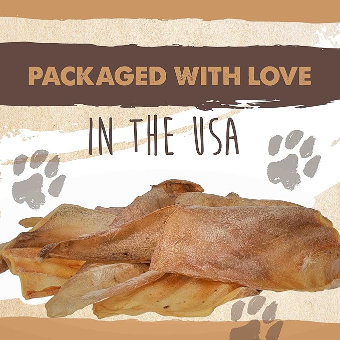 Mighty Paw 100% Natural Unbleached Cow Ears for Dogs - Single Ingredient Dog Chews - Cow Ears for Dogs Chew Treats Suitable for Small, Medium & Large Pets - Cow Ear Dog Chews 12 Pack