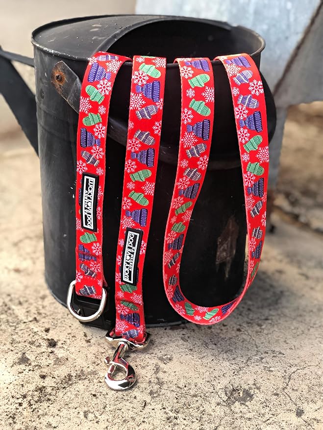 Lucky Love Dog, Winter Stocking Caps and Mittens Dog Collar, Snowflakes Collar for Male and Female Dogs - (Extra Small, Chilly Collar)