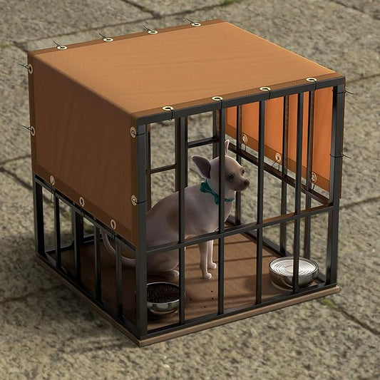 ColourTree 3' x 6' Brown Custom Size Waterproof Shade Cloth with Grommets - 90% Sunblock, Durable Mesh Fabric Tarp for Dog Kennel Cover, Fence Privacy Screen, Greenhouse, Coop & Pet Playpen