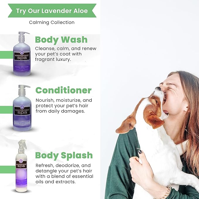 Best Shot Scentament Spa Botanical Body Splash, Body Spray for Pets, Cat and Dog Cologne Spray, Lavender Aloe, 8 Oz.