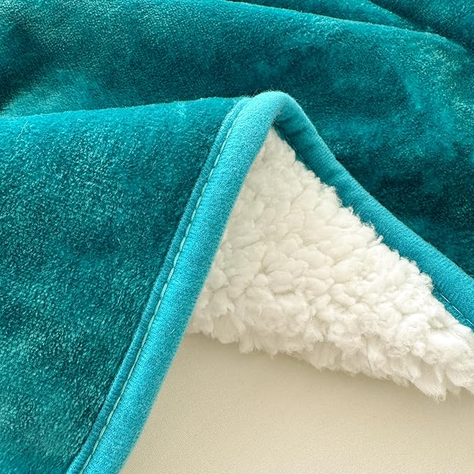 Bucephalus Waterproof Dog Blanket, Thick Reversible Soft Pet Blankets for Couch Bed Protection, Pee Proof Sherpa Fleece Blanket for Small Medium Large Dogs Puppy Cats Washable (Teal, 50"×60")