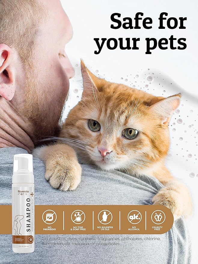 Pets Waterless No-Rinse Pet Shampoo | Soothing Hypoallergenic Gentle | time-Saving Stress-Free foaming Cleanser (1 8 fl oz Bottle Unscented)