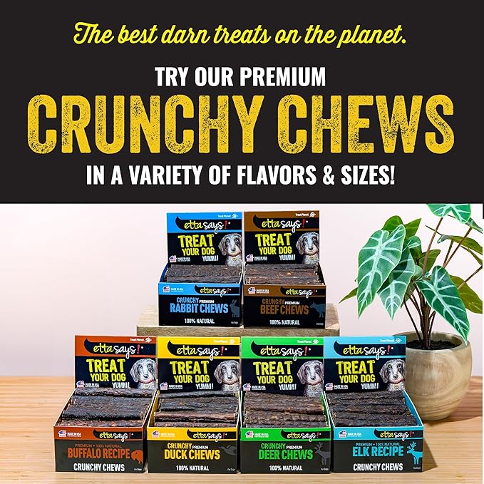 etta says! Premium Crunchy 4.5" Duck Dog Chews - Grain-Free Dog Treats, Good for Teeth, Easy to Digest - Made in The USA (36 Count Pack of 1)