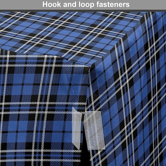 Lunarable Plaid Dog Crate Cover, Classical Old Fashioned Abstract Pattern Design Scottish Country Style, Easy to Use Pet Kennel Cover for Medium Large Dogs, 48 Inch, Violet Blue Black White