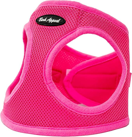 Bark Appeal Reflective Mesh Step in Harness, Medium, Pink