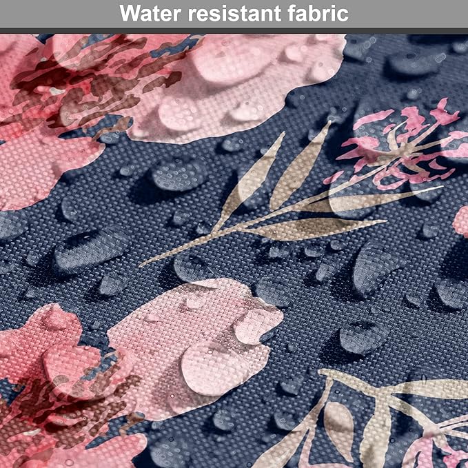 Ambesonne Watercolor Dog Crate Cover, Nature Inspired Composition with Pink Garden Flora Vintage Petals, Easy to Use Pet Kennel Cover for Medium Large Dogs, 42 Inch, Navy Blue Coral