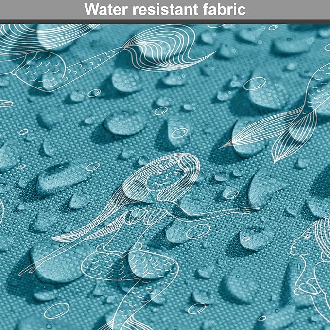 Lunarable Mermaid Tail Dog Crate Cover, Cartoon Design of Aquatic Girl Swimming Underwater Bubbles, Easy to Use Pet Kennel Cover for Cats & Medium Dogs, 30 Inch, Dark Turquoise Ivory