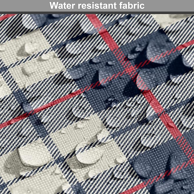 Lunarable Plaid Dog Crate Cover, Celtic Fashion Diagonal Retro Style Classical Irish Culture Inspiration, Easy to Use Pet Kennel Cover for Small Dogs Puppies Kittens, 22 Inch, Night Blue Red Beige