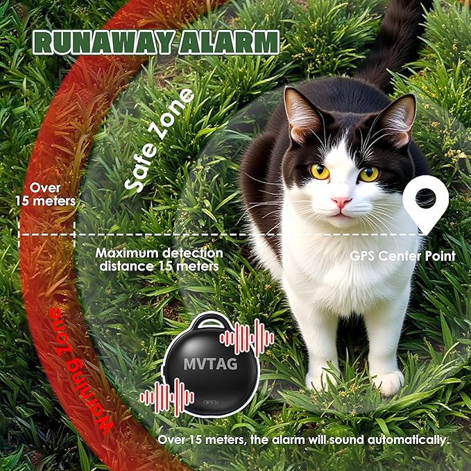 Cat Collar with Tracker GPS- Unlimited Range/Tracking Device/Lost Mode for Cats Adjustable Size Smart Collar Set - Works with Apple Find My (iOS only)