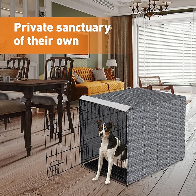 Dog Crate Cover for Wire Cages 30 Inch Indoor Breathable Polyester Pet Kennel Cover Machine Wash & Dry (Cover Only)