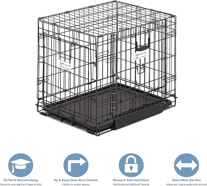 MidWest Homes for Pets Ovation Double Door Dog Crate, 24-Inch