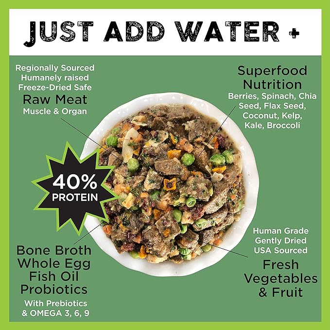 Nature's Diet Simply Raw® Freeze-Dried Raw Whole Food Meal - Makes 18 Lbs Fresh Raw Food With Muscle, Organ, Bone Broth, Whole Egg, Superfoods, Fish Oil Omega 3, 6, 9, Probiotics & Prebiotics (turkey)