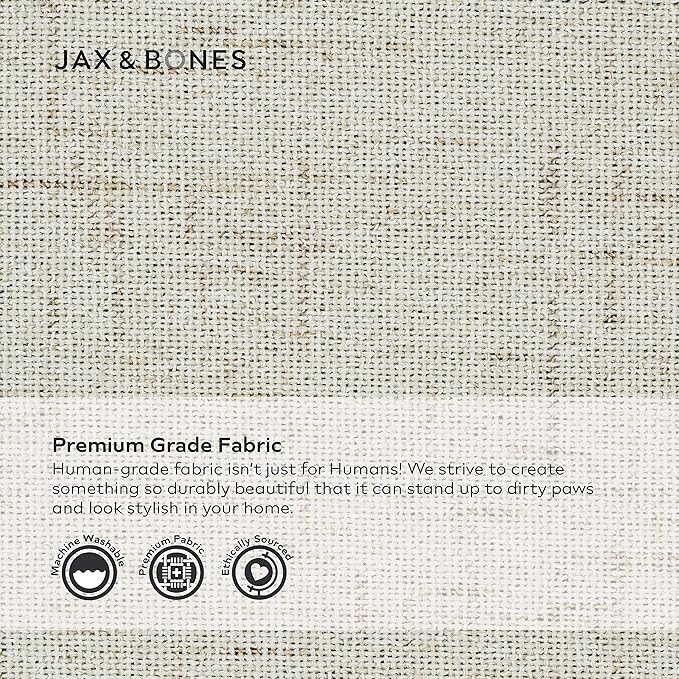 Jax & Bones Dog Crate Cover & Dog Crate Pad Set - Includes Crate Bed, Kennel Cover, & Soft Liner That Acts Like a Bumper - Medium Lark Ivory - Made in USA