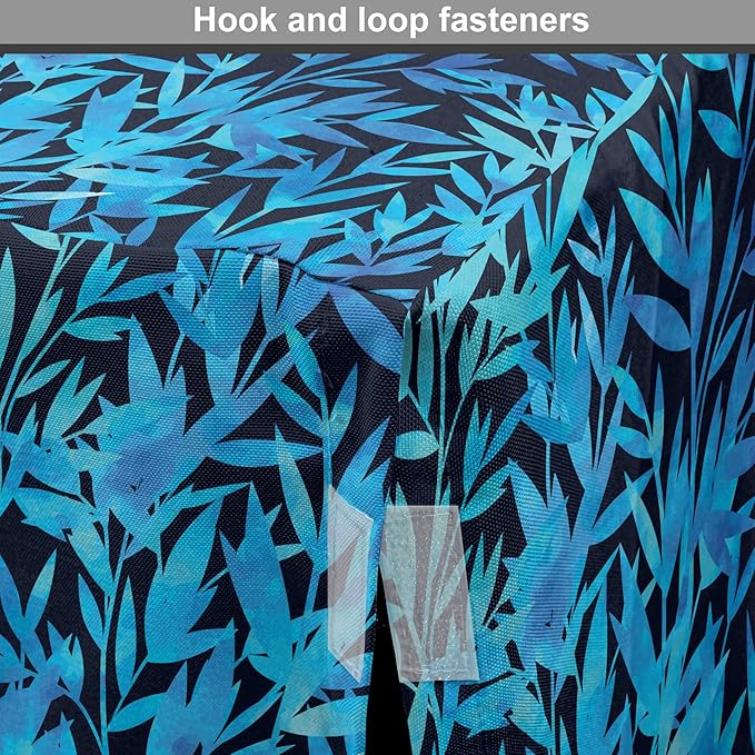 Lunarable Leaf Print Dog Crate Cover, Watercolor Hawaiian Inspired Nature Exotic Silhouettes on Dark Back, Easy to Use Pet Kennel Cover for Medium Large Dogs, 30 Inch, Violet Blue Turquoise