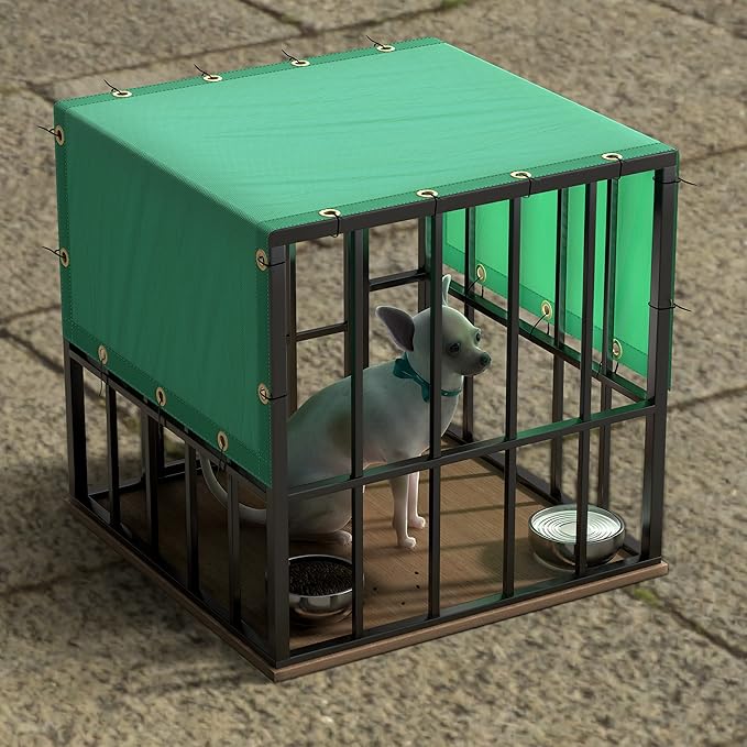 ColourTree 4' x 21' Turquoise Custom Size Waterproof Shade Cloth with Grommets - 90% Sunblock, Durable Mesh Fabric Tarp for Dog Kennel Cover, Fence Privacy Screen, Greenhouse, Coop & Pet Playpen