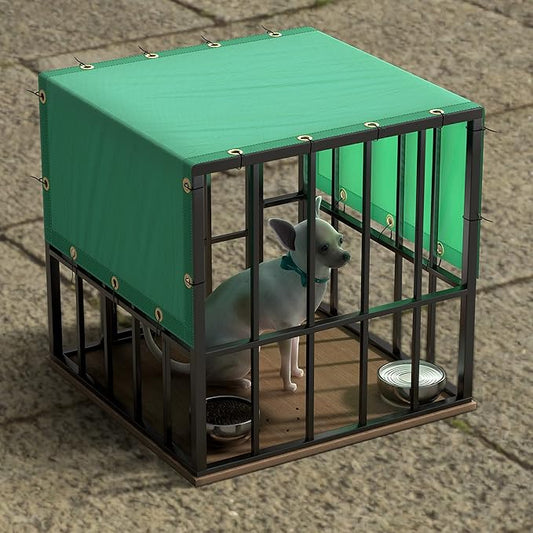 ColourTree 6' x 13' Turquoise Custom Size Waterproof Shade Cloth with Grommets - 90% Sunblock, Durable Mesh Fabric Tarp for Dog Kennel Cover, Fence Privacy Screen, Greenhouse, Coop & Pet Playpen