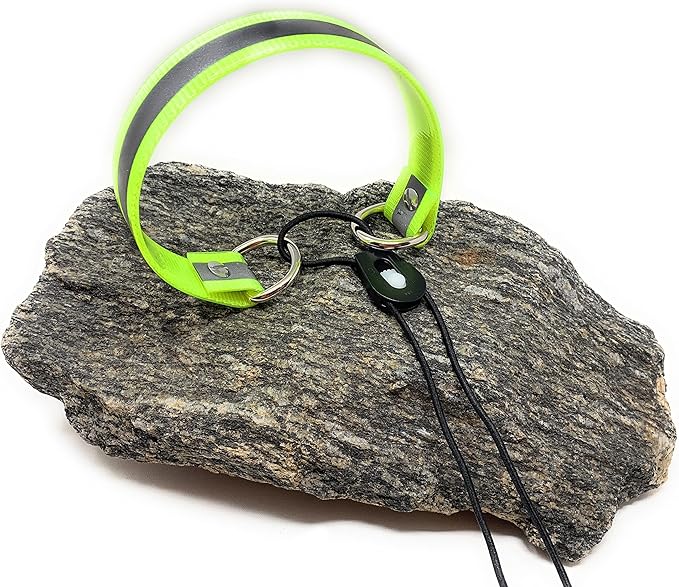 Sparky Pet Co - Surefit ECollar Replacement Strap - Bungee Dog Collar Waterproof - Adjustable - Secure Nexus Wheel Lock - for Electronic Training & Invisible Fence Systems - 1" (Reflective Yellow)