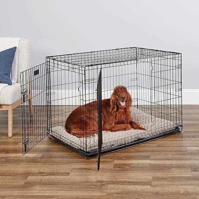 MidWest Homes for Pets Newly Enhanced Single & Double Door iCrate Dog Crate, Includes Leak-Proof Pan, Floor Protecting Feet, Divider Panel & New Patented Features